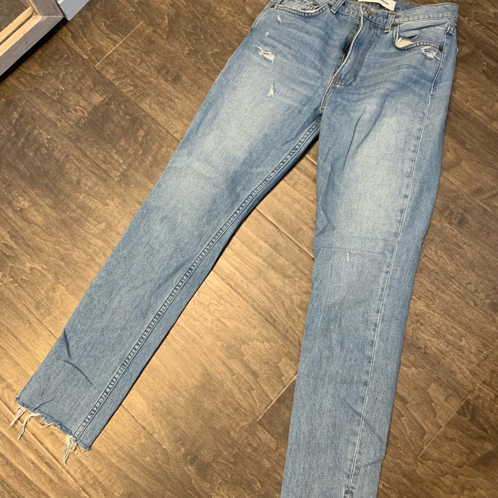 Reformation Julia High cigarette slit hem jeans